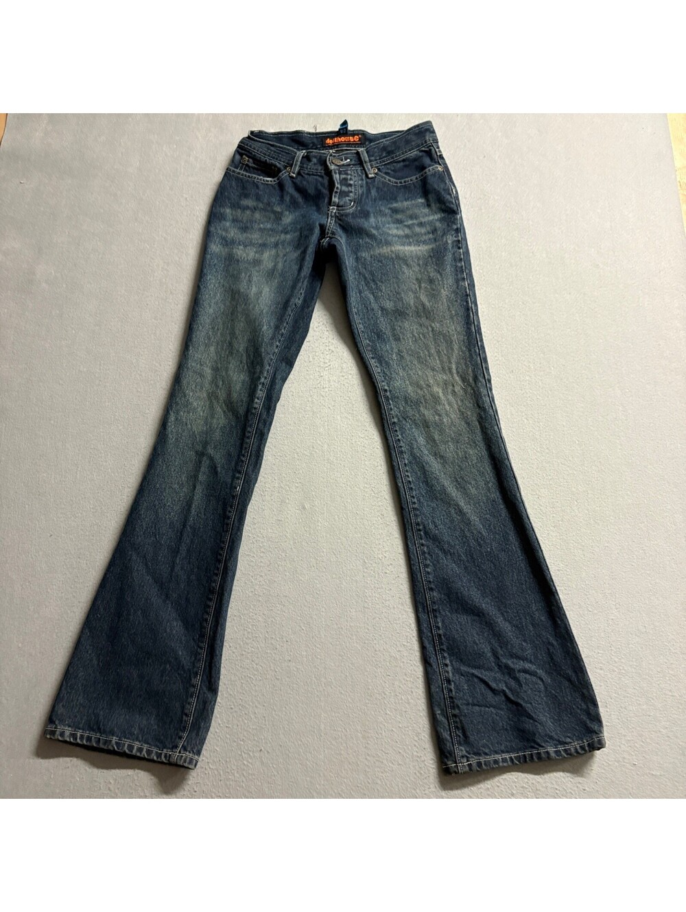 Dollhouse Flare Jeans Womens Size 1/2 Blue Denim Low Rise Y2K Vintage 100%